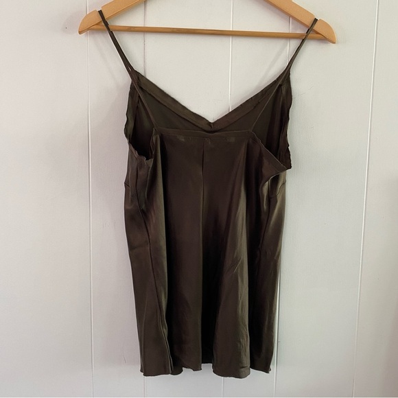 Alan Bilzerian 100% Silk Brown Chocolate Chemise Style Cami Top Spaghetti Straps - Picture 11 of 14